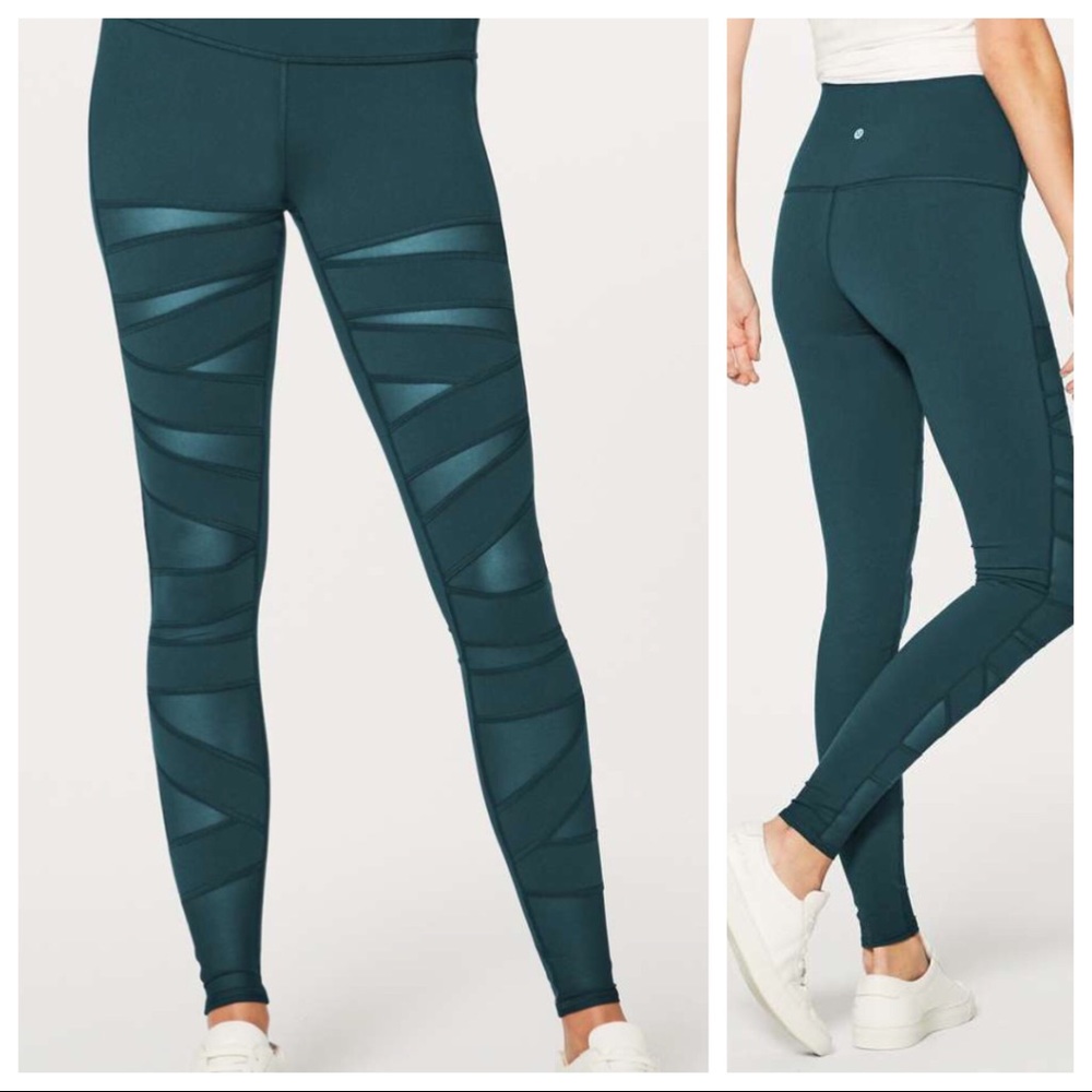 EUC Lululemon Wunder Under High Rise Mesh Crops